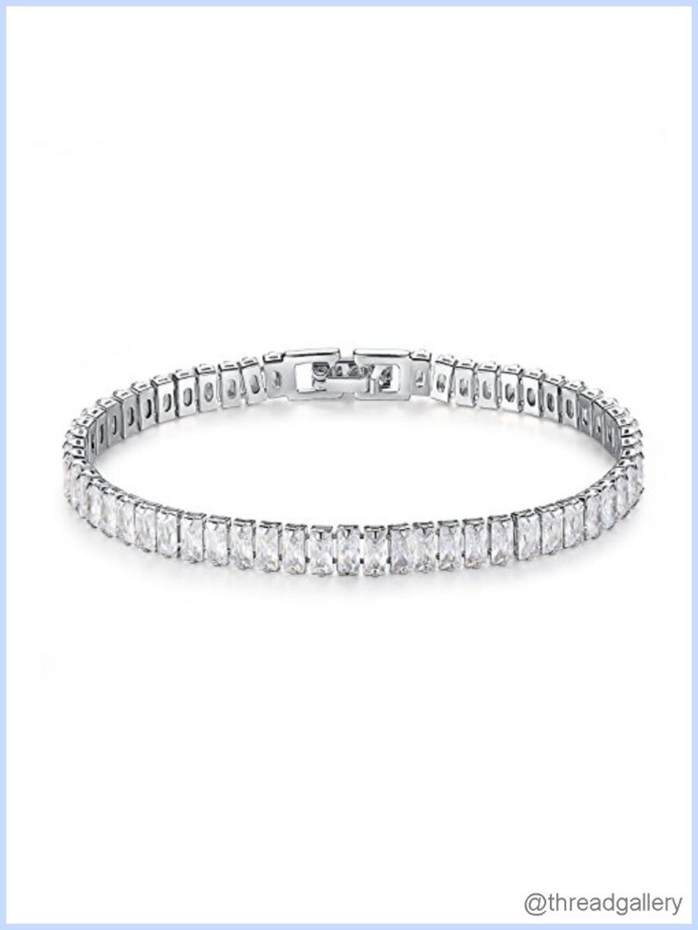 Adjustable Tennis Bracelet Cubic Zirconia White Gold Plated